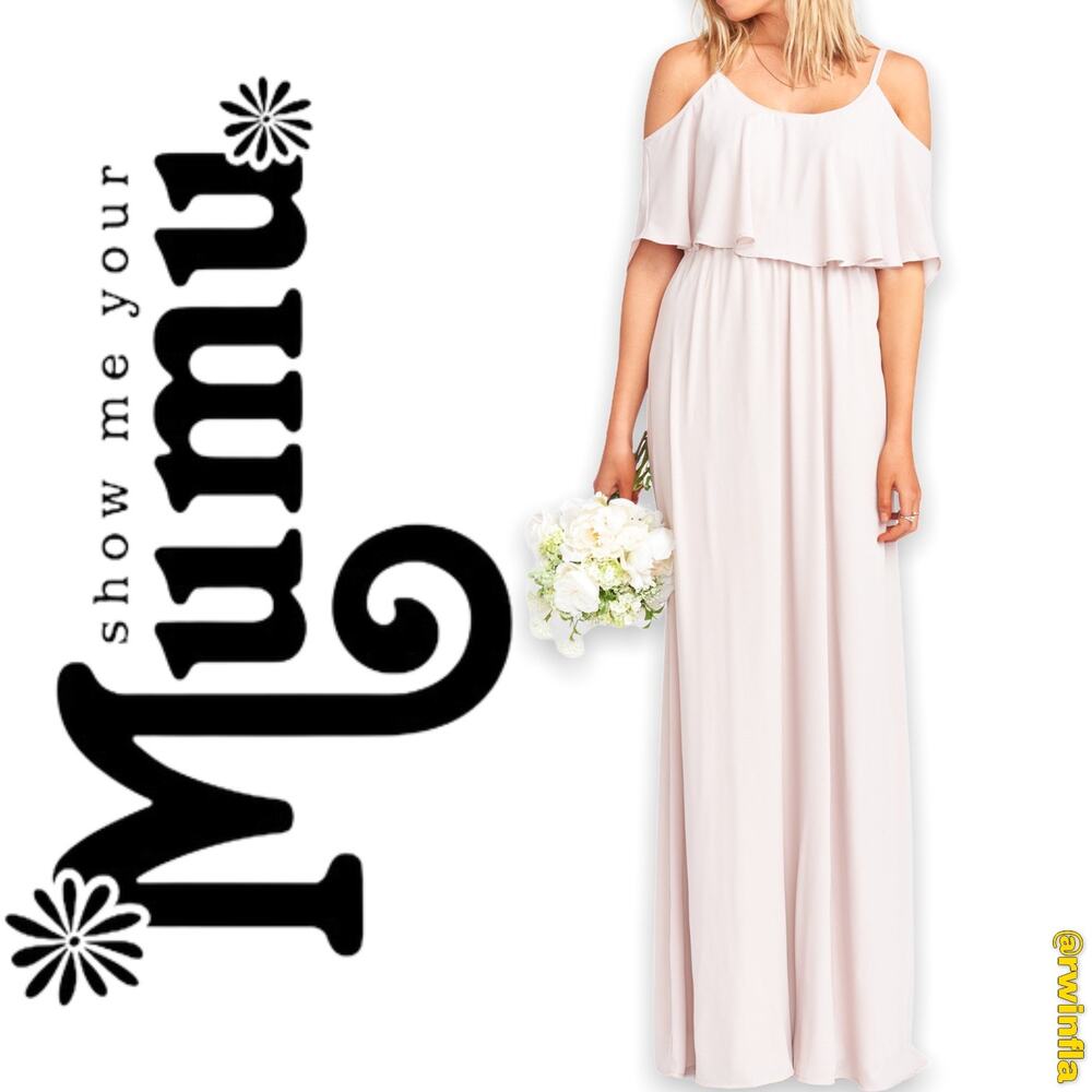 NWT SMYM Show Me Your Mumu Wedding Bridesmaid Caitlin Ruffle Maxi Dress Sz Large